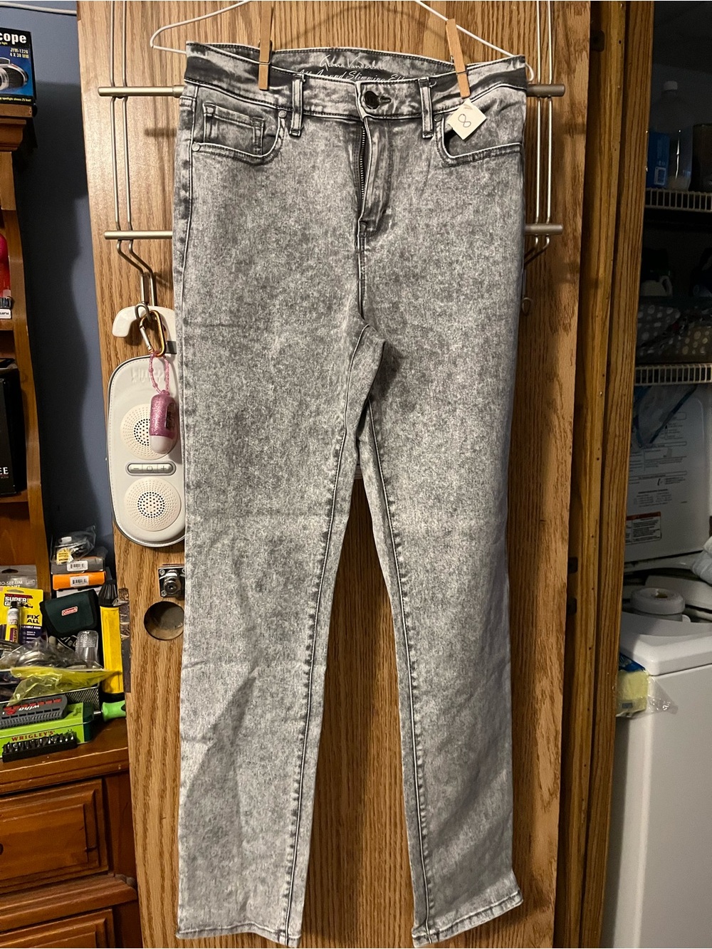Gloria Vanderbilt Light Gray Acid Wash Straight Leg Jeans